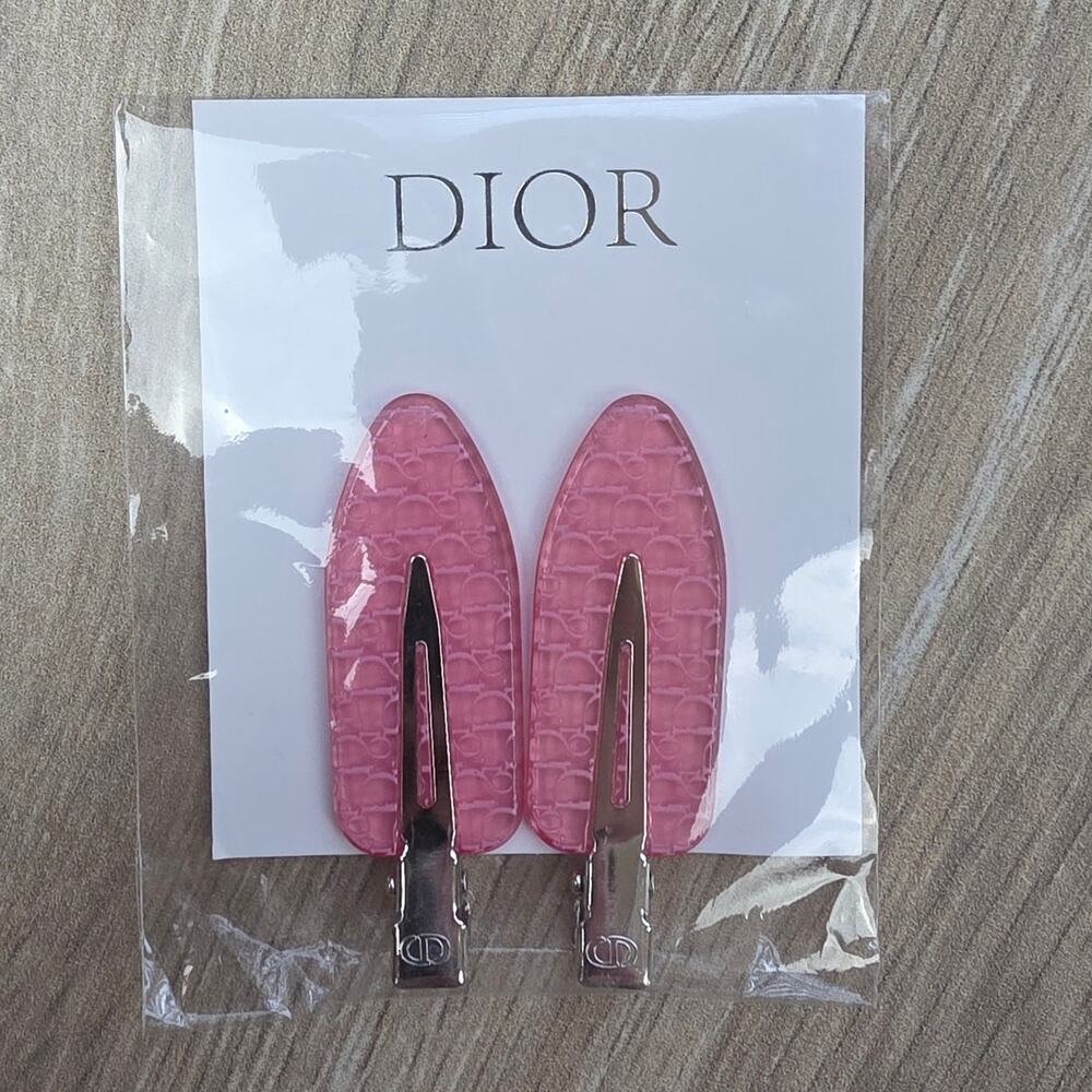 Dior Beauty Pink Creaseless Hair Clips Set of 2 Backstage Makeup GWP New